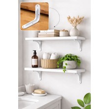Veka Beyaz Lüks Raf Ayağı 130X200 mm – 5’li Metal Raf Konsolu Seti