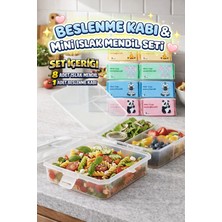 M&H 4 Bölmeli Beslenme Seti: 1 Adet Yemek Kabı + 8 Adet Islak Mendil