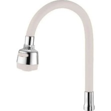 Moonshop Beyaz 2 Fonksiyonlu Oynar Gövdeli Tasarruflu Kubar Su Musluk Başlığı