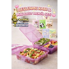 M&H 4 Bölmeli Beslenme Seti: 1 Adet Yemek Kabı + 9 Adet Kağıt Mendil