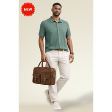 SiFu Tekstil Erkek Polo Yaka Ajurlu Triko Tişört Yazlık Örgü Düğmeli Modern Triko