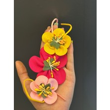 Gönülden Tasarım Renkli Çiçekli Kabartma Dikiş Giyim Aksesuarı 14X7 cm
