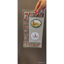 Gönülden Tasarım Ütü Ile Yapışan Çiçekli Çerçeveli Transfer Baskı Arma 29X15 cm