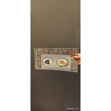 Gönülden Tasarım Ütü Ile Yapışan Çerçeveli Çiçekli Kumaş Trnsfer Baskı Arma 29X15 cm