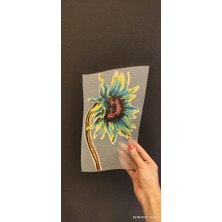 Gönülden Tasarım Ütü Ile Yapışan Renkli Çiçekli Transfer Baskı Arma 26X12 cm