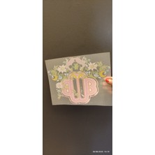 Gönülden Tasarım Ütü Ile Yapışan Tasarım Çiçekli Transfer Baskı Arma 25X20 cm