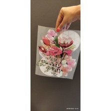 Gönülden Tasarım Ütü Ile Yapışan Tasarım Çiçekli Transfer Baskı Arma 25X20 cm