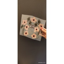Gönülden Tasarım Ütü Ile Yapışan Tasarım Çiçekli Transfer Baskı Arma 21X21 cm