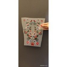 Gönülden Tasarım Renkli Çiçek Tasarım Transfer Baskı Arma 28X20 cm