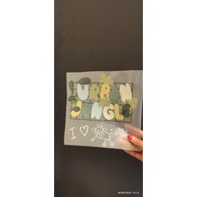 Gönülden Tasarım Ütü Ile Yapışan Yapraklı Yazılı Tranfer Kumaş Baskı Arma 20X20 cm