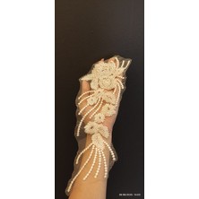 Gönülden Tasarım Inci Boncuk Işleme Dikiş Giyim Aplike 30X12 cm