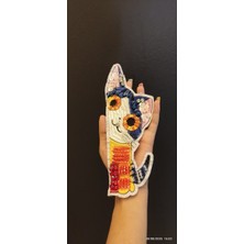 Gönülden Tasarım Kristal Boncuk Zirkon Taş Nakış Işleme Kedi Arma Dikiş Aplike