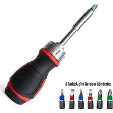 Badem10 Manyetik Bits Tutucu Tornavida 6lı Matkap Ucu Seti Profesyonel Dayanıklı Çelik Uç Seti