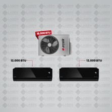 Arçelik 1+2 Multi Sistem Klima / 18100 Md Pro Dış Ünite ( 12.000 Btu Siyah Iç Ünite + 12.000 Btu Siyah Iç Ünite )