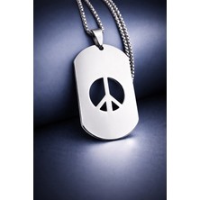 Künye Tasarım Paslanmaz Çelik Peace Sembol Kolye /barış Kolye