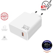 Mobilite Redmi K60 Uyumlu Gerçek Güç 67W Turbo Şarj Saniyeli Adaptör + Kablo Şarj Set