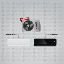 Arçelik 1+2 Multi Sistem Klima / 18100 Md Pro Dış Ünite ( 12.000 Btu Beyaz Iç Ünite + 12.000 Btu Siyah Iç Ünite )