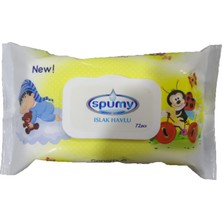 Spumy 72 Yapraklı Parfümlü Islak Havlu Günlük Kullanım İçin Cilt Dostu Temizlik