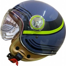 Nero TK06 Çenesiz Yarım Kask Gri Sarı+ Baff Hediyeli