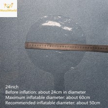 Gray Line Gry Kırmızı Simli Yuvarlak Şeffaf Balon 24 Inç Nel1