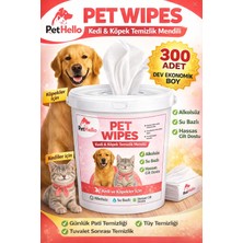 Pet Hello Islak Kova Evcil Hayvan Temizlik Havlusu Kedi/köpek Pet Wipes 300 Yaprak Adet PTH00001
