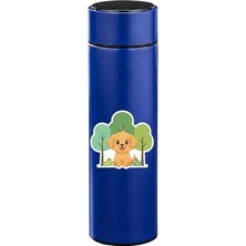 Promopanya Mavi Uzun Süre Yalıtım Sağlayan Çocuk Termosu (Bebek Mama kabı-12SAAT-GOLDEN Köpek Figürlü, isme Özel-Kişiye Özel-Kişiselleştirilebilir, isim Yazılabilir)