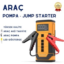 Kablosuz Çok Fonksiyonlu Araç Acil Durum Seti Pompa ve Akü Takviye Jump Starter
