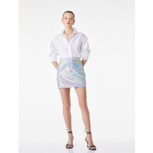 Koton Pullu Payetli Slim Fit A Kesim Mini Abiye Etek