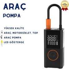 Mini Taşınabilir Kompresör ve LED Aydınlatmalı Araç Oto Pompa