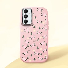 HONTINGA Samsung Galaxy A05S ile Uyumlu Kılıfı Kamera Korumalı Düşüme Önleyici Basitlik Pembe Yumuşak Silikon Telefon Kılıfı Çiçek Desenli K4-0234