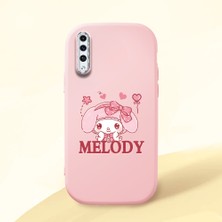 HONTINGA Samsung Galaxy A50S ile Uyumlu Kılıfı Kamera Korumalı Düşüme Önleyici Basitlik Pembe Yumuşak Silikon Telefon Kılıfı Melody Desenli K4-0258