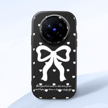 HONTINGA Vivo X200 Pro ile Uyumlu Kılıfı Kamera Korumalı Düşüme Önleyici Basitlik Siyah Yumuşak Silikon Telefon Kılıfı Fiyonk Desenli K4-0229