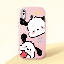 HONTINGA Samsung Galaxy A20 ile Uyumlu Kılıfı Kamera Korumalı Düşüme Önleyici Basitlik Pembe Yumuşak Silikon Telefon Kılıfı Karikatür Desenli K4-0255