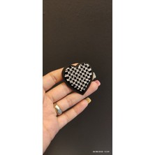 Gönülden Tasarım Ütü Ile Yapışan Damalı Desen Kalp Arma 5x5 cm