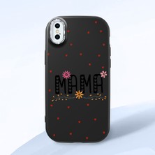 HONTINGA iPhone x ile Uyumlu Kılıfı Kamera Korumalı Düşüme Önleyici Basitlik Siyah Yumuşak Silikon Telefon Kılıfı Mama Desenli K4-0241