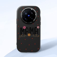 HONTINGA Vivo X200 Pro ile Uyumlu Kılıfı Kamera Korumalı Düşüme Önleyici Basitlik Siyah Yumuşak Silikon Telefon Kılıfı Mama Desenli K4-0241