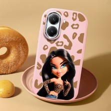 HONTINGA Poco X7 Pro ile Uyumlu Kılıfı Kamera Korumalı Düşüme Önleyici Basitlik Pembe Yumuşak Silikon Telefon Kılıfı Güzel Kadın Desenli K4-0237