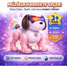 Toyska Dans Eden Işıklı ve Müzikli Robot Köpek Oyuncağı Pembe