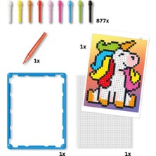 Gray Line Gry Pixel Sanatı Unicorn 877 Parça Nel1