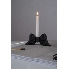 Dekoratif Fiyonklu Mumluk Siyah