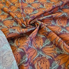 Kaf Kumaş %100 Pamuk Dokuma Vual Kumaş | Terracotta Renk Yazlık Elbiselik Kumaş