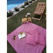 Nurgita Home Gün Batımı Masa Piknik Örtüsü Sofra Bezi (160 x 160) , 4 Minder (40 x 40) Set