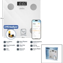 Yağ Ölçerakıllı Bluetooth Cam Baskül Pilli 180KG/50GR 28X28CM 8-Kişi Hafıza LCD Ekran Göst
