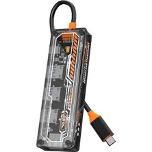 Najmaddin.com Ally 5in1 Type-C To Usb3.0 + Usb2.0 *2 + Type-C Pd 100W + HDMI Çoğaltıcı Transparan HUB-(5775)