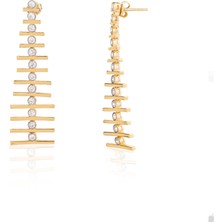 Spossy Silver Jewelry Sallantılı Çizgi Küpe