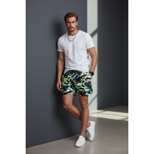 Piyera Erkek Deniz Şortu Ön ve Arka Fermuarlı Cepli Hızlı Kuruyan Lastikli Bel Bağcıklı Plaj ŞORTU-6021