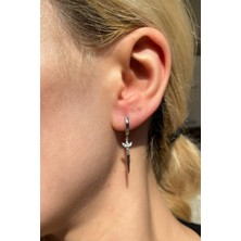 Spossy Silver Jewelry Yonca Minimal Sallantılı Küpe