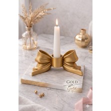 Dekoratif Fiyonklu Mumluk  Gold