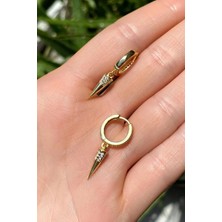 Spossy Silver Jewelry Sallantılı Sivri Uç Küpe