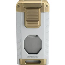 Quantoro Üç Torch Pürmüz Easy S/iğneli/delicili Beyaz Metal Puro Çakmağı